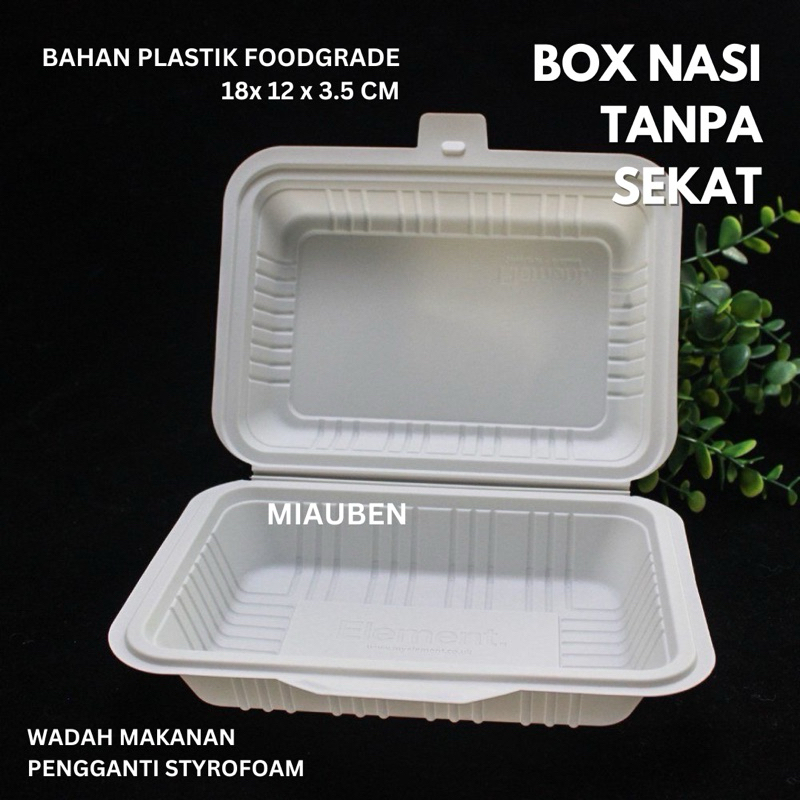 Instant - Nasi kotak plastik persegi panjang naskot stengah ricebox