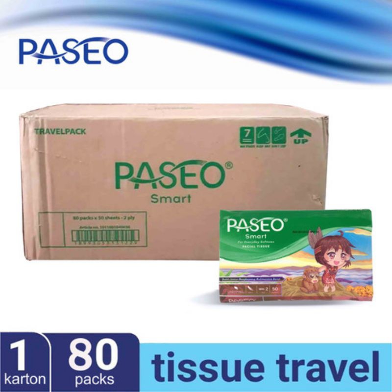 Tissue paseo smart 50 sheet 1 karton / dus Isi 80 pcs grosir murah
