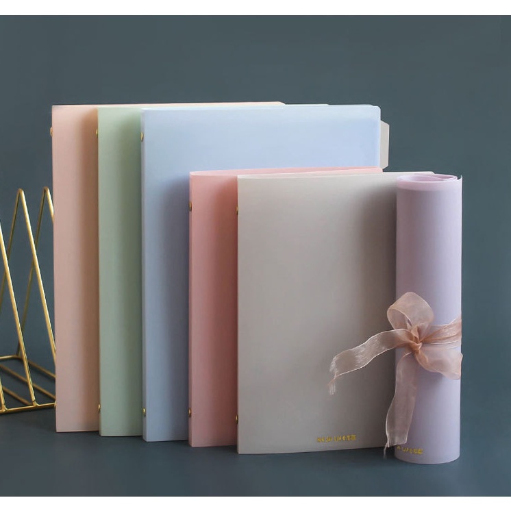 

BERKUALITAS MoLandi Pastel Binder Thin Soft Ruled Soft Binder Tipis Pastel A5 B5 Morandi Binder Pastel