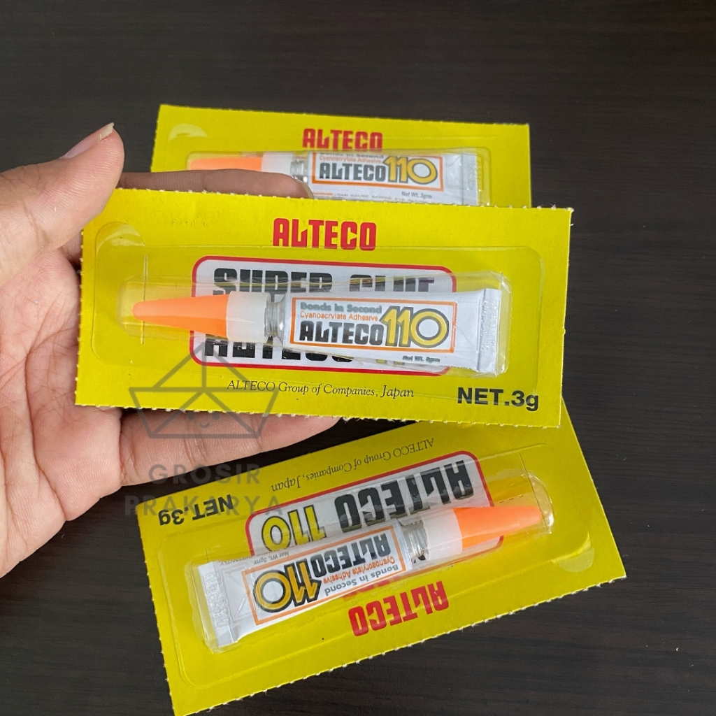 

Lem ALTECO 110 3gr 3 gram Super Glue Kuat Bening Perekat Serbaguna Made in Japan Plastik Karet Kayu Keramik Sepatu Sol Putty Tambal Screen Plastic Rubber Wood Ceramic Multiguna Multifungsi Keras Lekat Lengket Rekat Tempel Art Seni Grosir Prakarya Malang