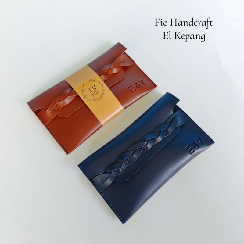 Fie handcraft souvenir pernikahan pouch kulit asli el kepang souvenir pouch kepang kulit