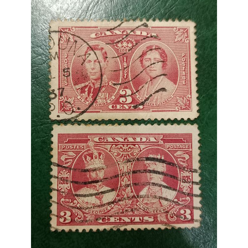

Prangko Kanada 2 Pcs 3 Cents Tahun 1935/1937 USED