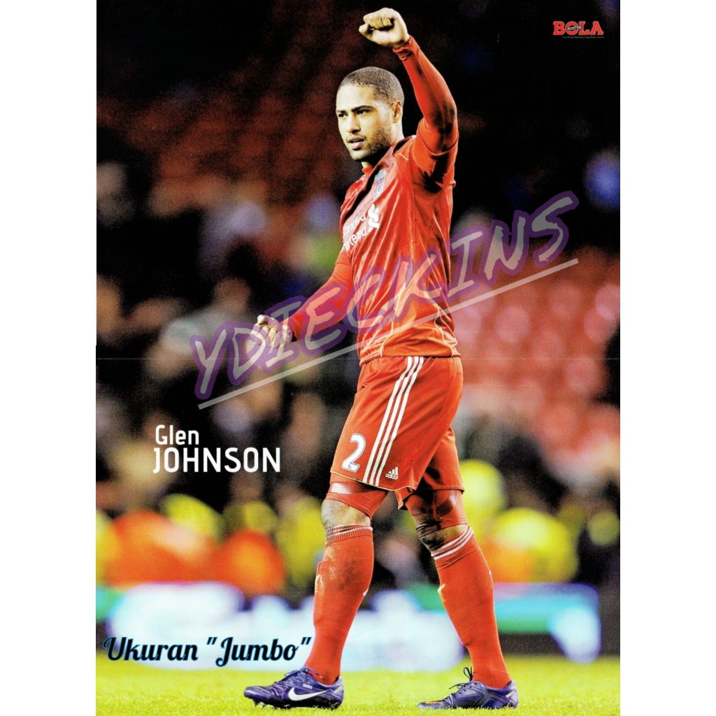 Poster Bola Soccer bolak balik Glen Johnson & Pepe Reina - Liverpool - JUMBO