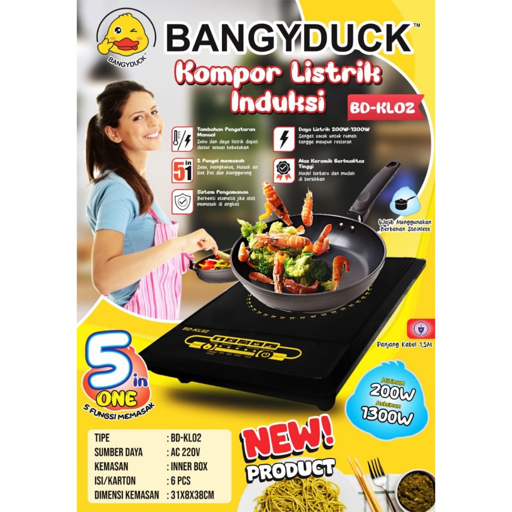 KOMPOR LISTRIK LOW WATT BANGYDUCK BD-KL02 KOMPOR LISTRIK WATT KECIL INDUKSI WATT RENDAH KOMPOR INDUK