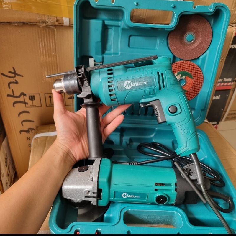 PAKET GERINDA + BOR 10MM VARIABLE SPEED / GERINDA TANGAN / BOR MAILTANK