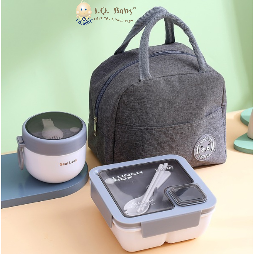 I.Q. BABY Lunch Bag Set (Lunch Box & Lunch Bowl) | Tas Bekal | Tas Kotak Makan Set