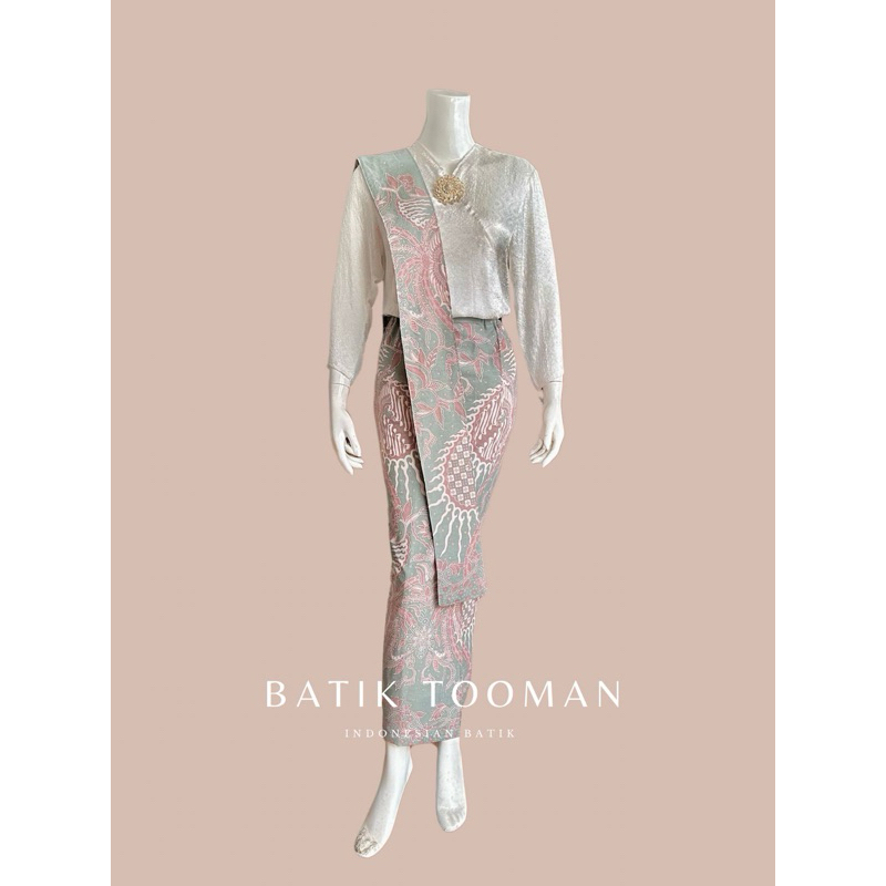 VALERIE Rok Batik Warna ROSE GOLD SOFT GREEN SAGE Model Span Instan Resleting Bahan Katun Halus Warn