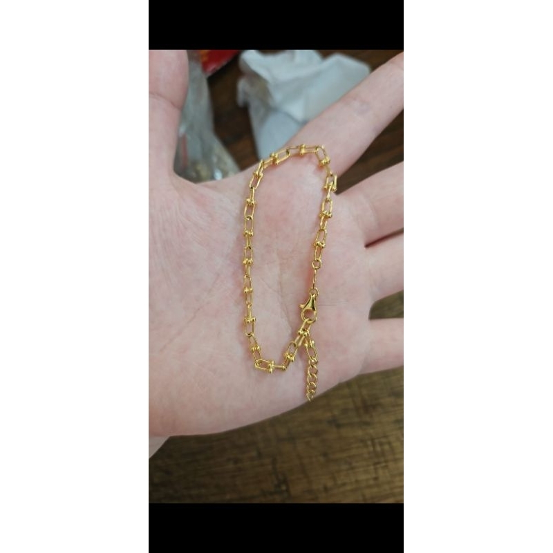 gelang rantai link polos emas asli 700 70% 16K