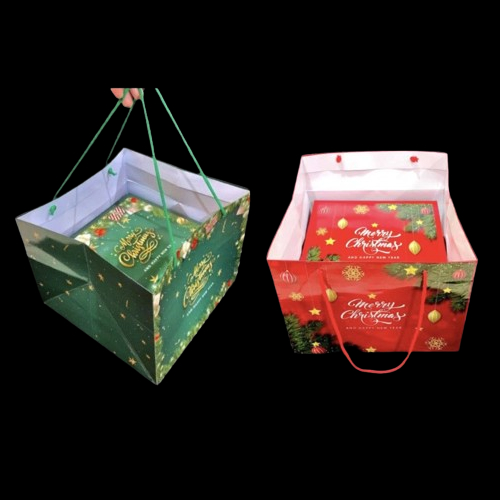 

( 3 pcs ) Paperbag Box Hampers Kemasan Cake Natal Dus Kotak Tas Jinjing Packaging Lapis Legit