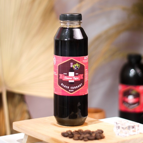 

kopi moktail blackcurrant 500ml Espresso plus sirup rasa anggur shaker aroma wangi Abah Kujang sari