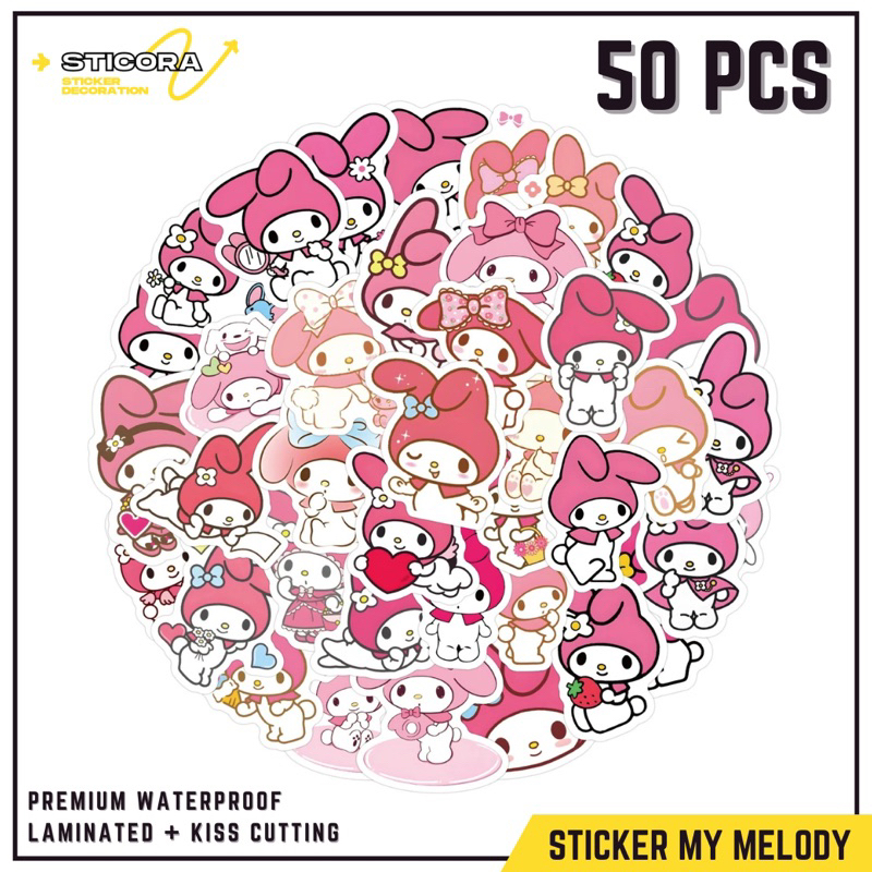 

[50 Pcs] Stiker Pack Sanrio My Melody Vinyl Waterproof Laminated Dekorasi Laptop Handphone Thumblr