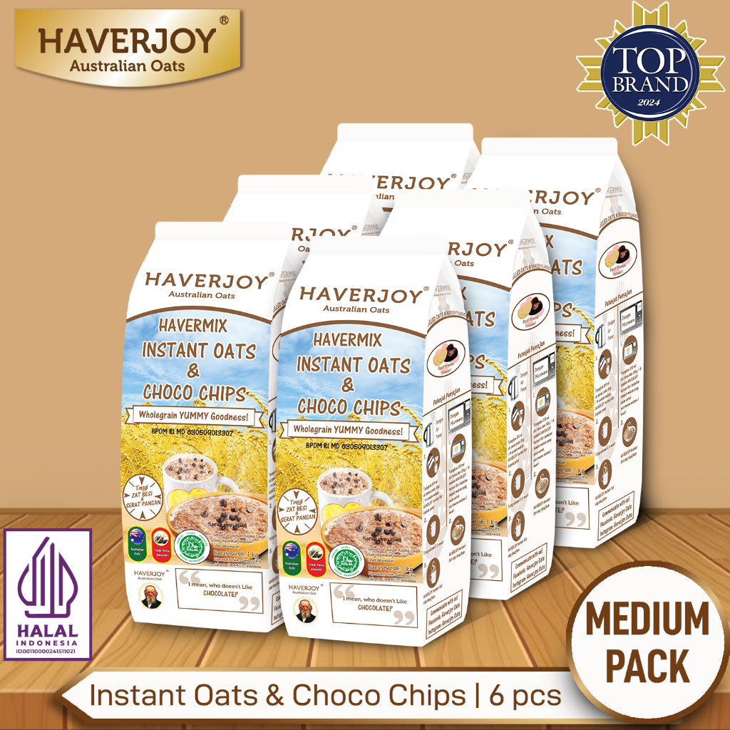

Haverjoy Medium Pack Instant Oats & Choco Chips 1kg - 6 pcs