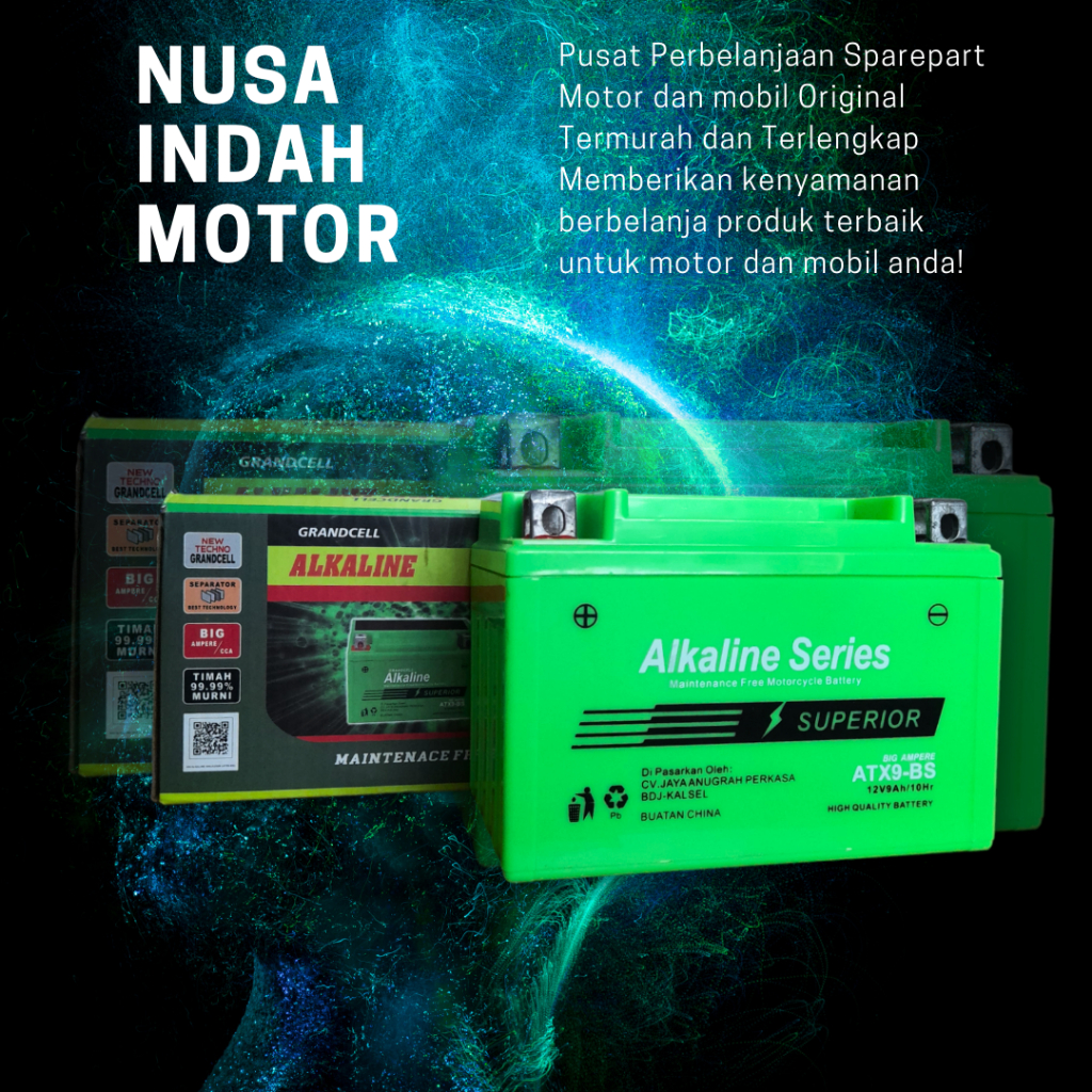 AKI ALKALINE NINJA 250 ATX9-BS 12V/9AH