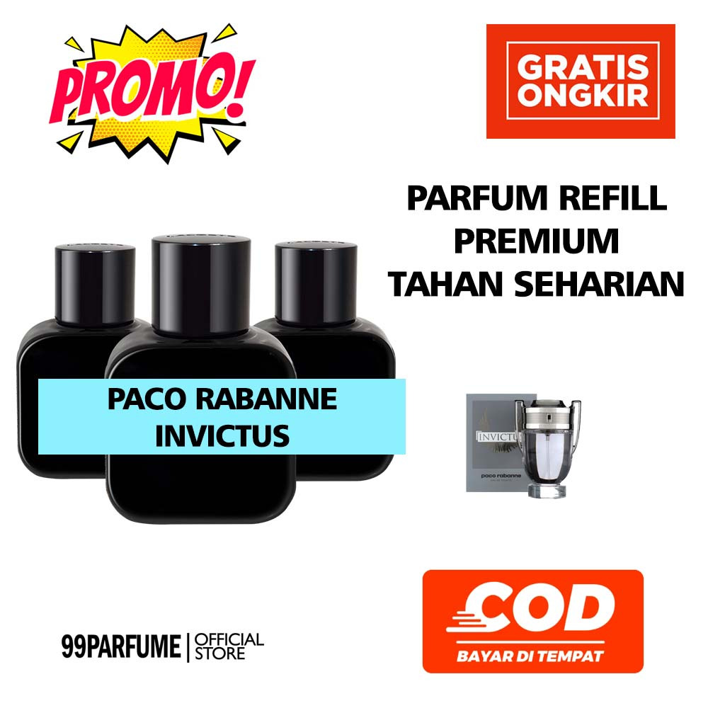 PARFUM PAC0 RAB4NNE INVICTUS KUALITAS PREMIUM SUPER PREMIUM PLATINUM PARFUME ISI ULANG REFILL TERMUR