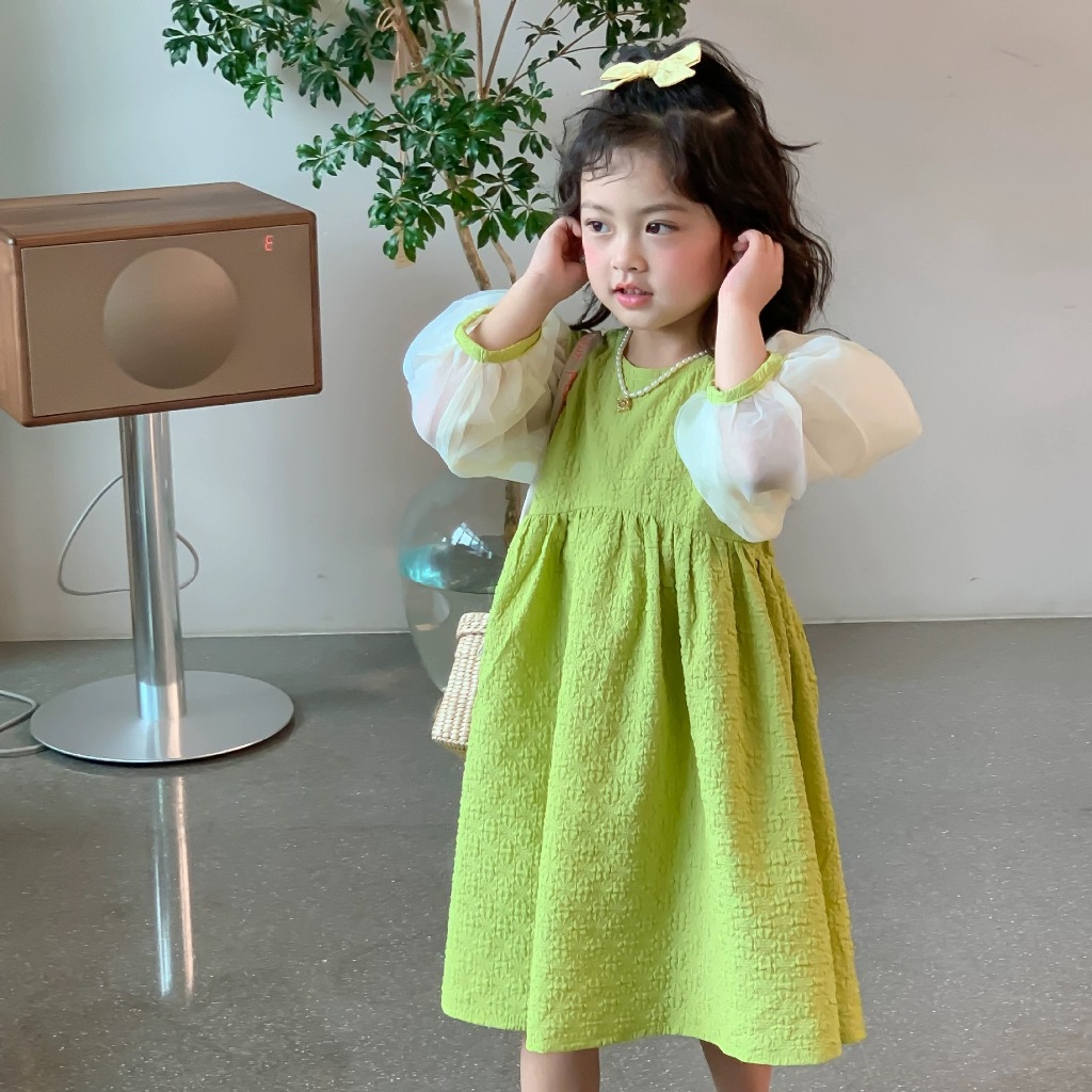 KINGOGO French Style Dress Anak Perempuan Lengan Organza Gaun Anak Perempuan Rok Manis Anak Perempua