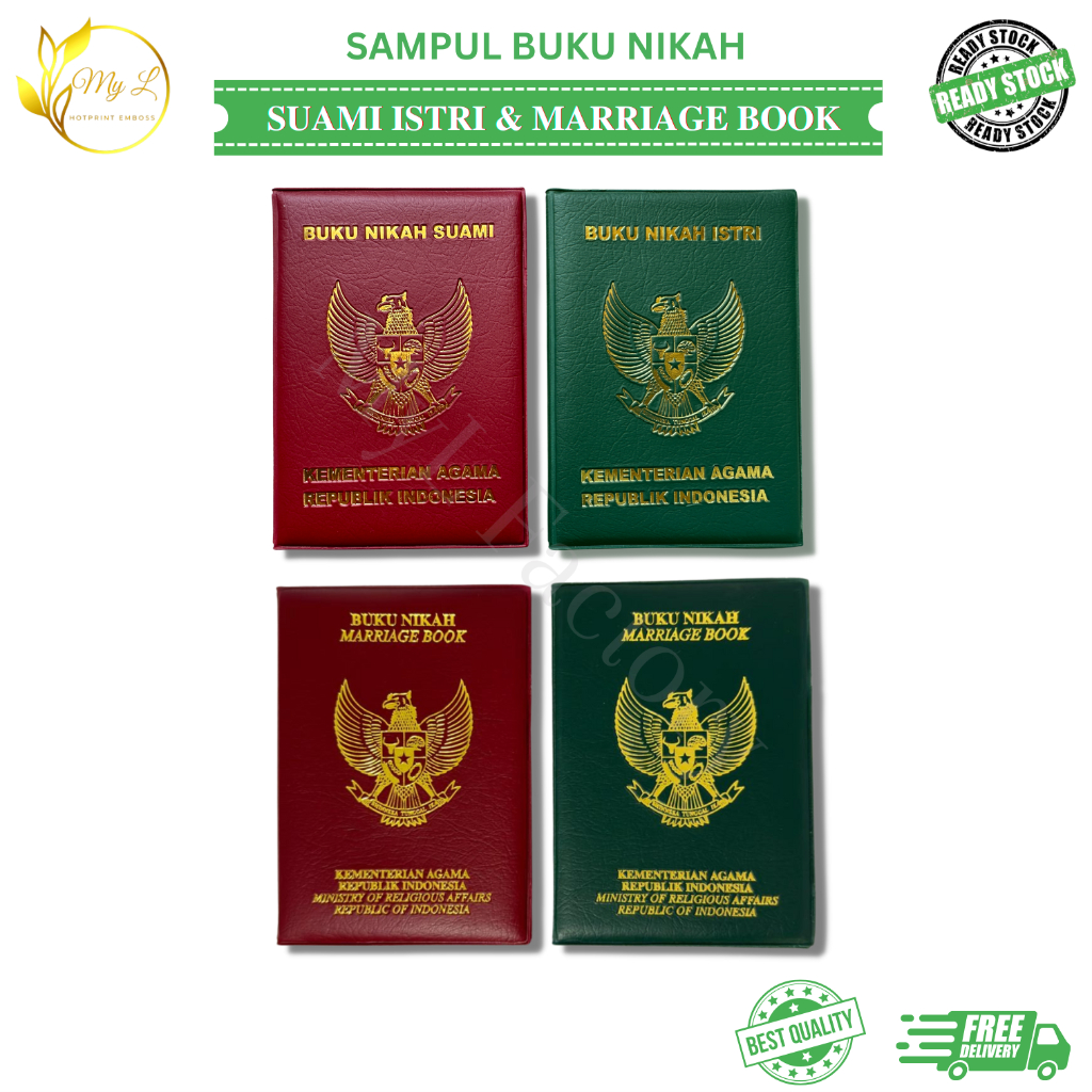 

My.L Sampul Buku Nikah Suami Istri & Marriage Book Cover Bahan Kulit ASE TPK Hardcover