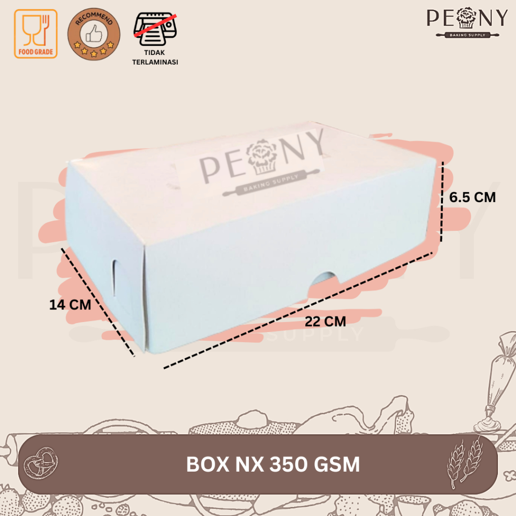 

(10 PCS) DOS NX 350 GSM / BOX DUPLEX PUTIH / SNACKBOX / BOX NASI / BOX SNACK / BOX KUE