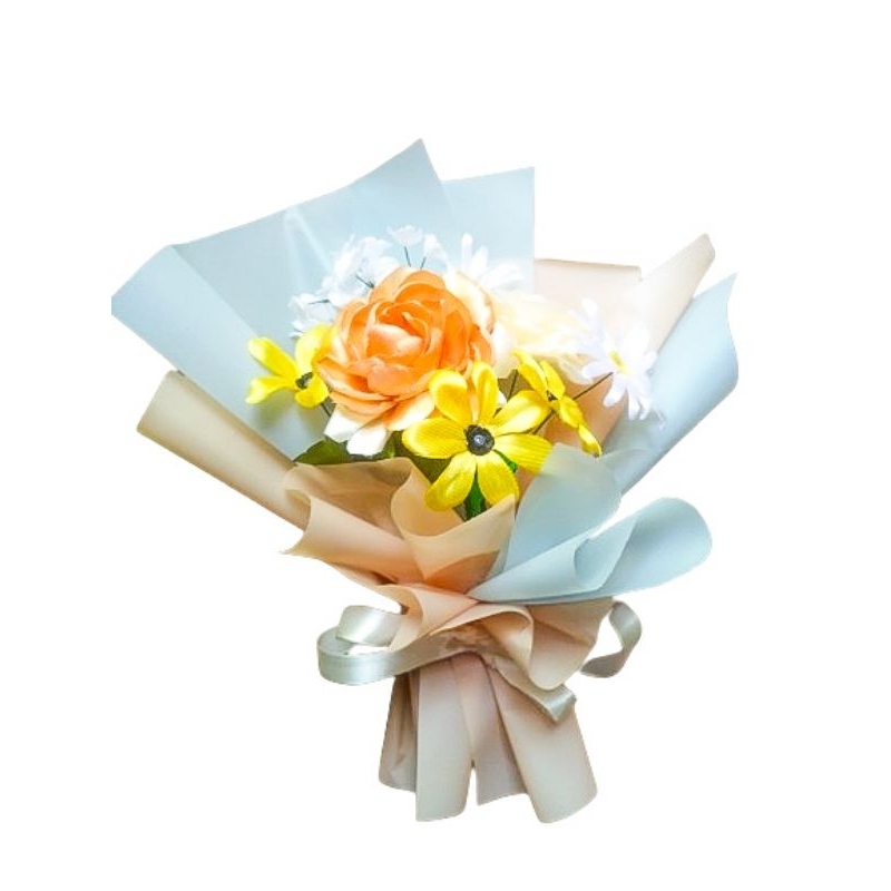 [Shine Craft] Buket bunga handmade satin/bunga satin/untuk hadiah ukuran mini