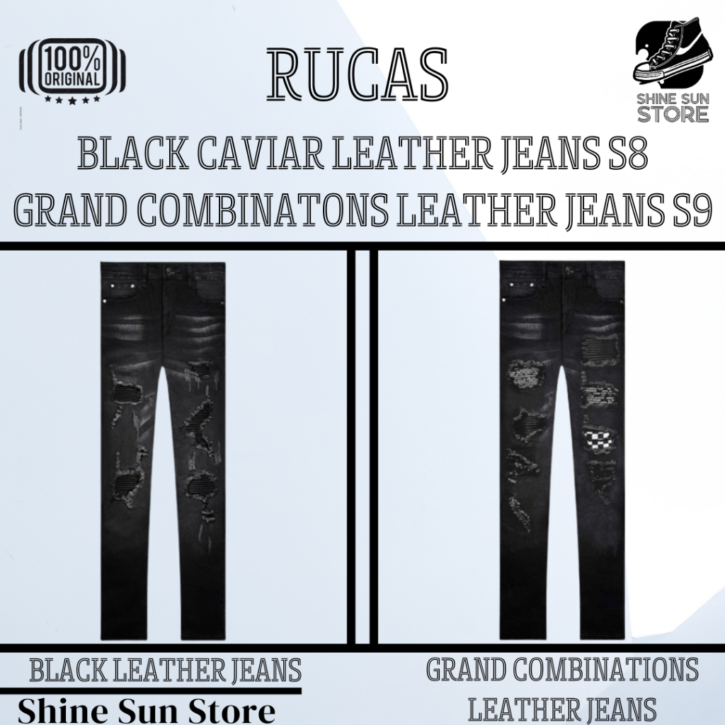 [ORIGINAL] RUCAS CAVIAR LEATHER BLACK S8 // GRAND COMBINATIONS S9 JEANS