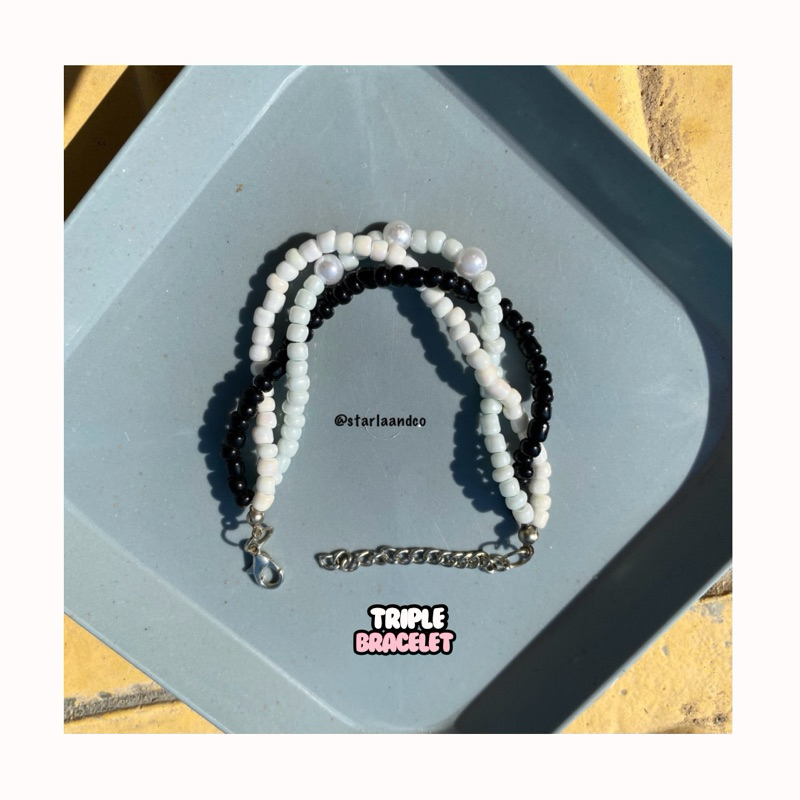 Triple Bracelet/ Gelang Rangkap Tiga/ Gelang Lilit/ Gelang Manik Lilit