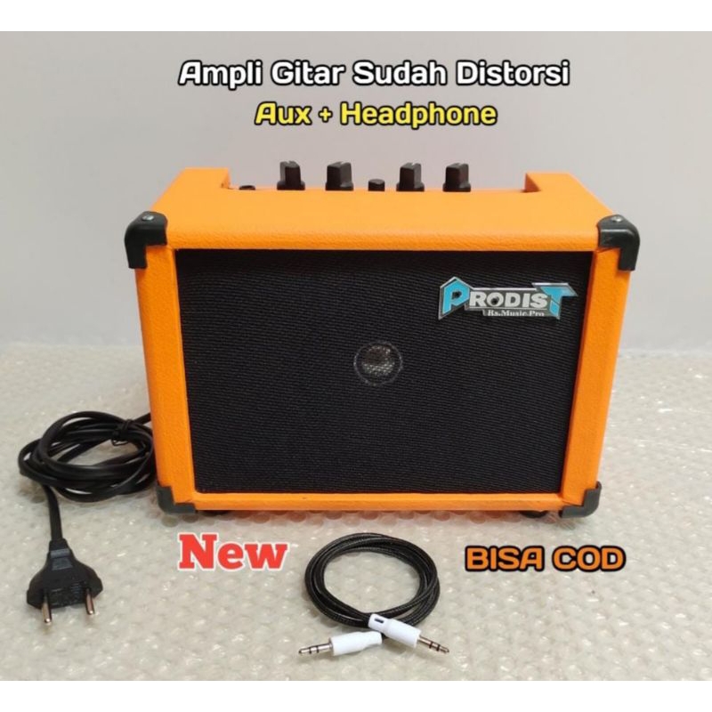 Ampli Gitar Listrik -Ampli Gitar PRODIST Mini 4 Inch Sudah Distorsi+Aux+Headphone