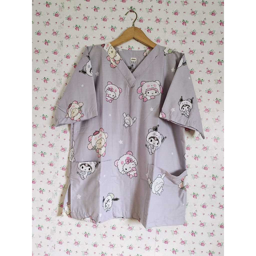 Baju jaga dokter / Baju perawat / Baju KoAs motif karakter