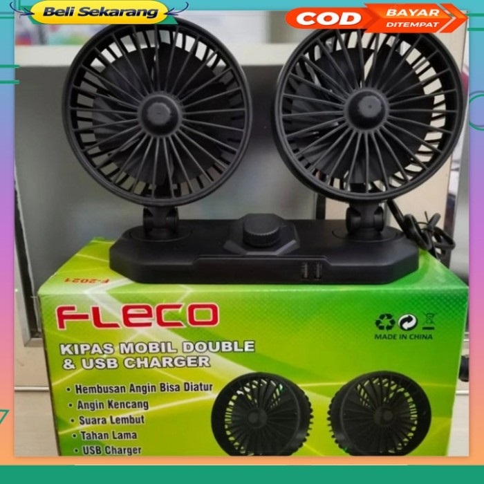 Kipas Angin Listrik Pendingin Kuat USB Charger Kipas Angin Mobil Kepala Ganda Kipas Angin Mobil Bisu