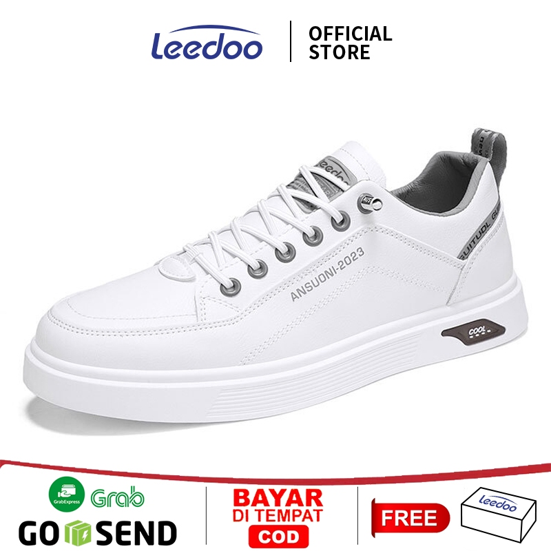 Leedoo Sepatu Sneakers Pria Original Casual Olahraga Sporty LarI Pria Dewasa Shoes Putih MC429