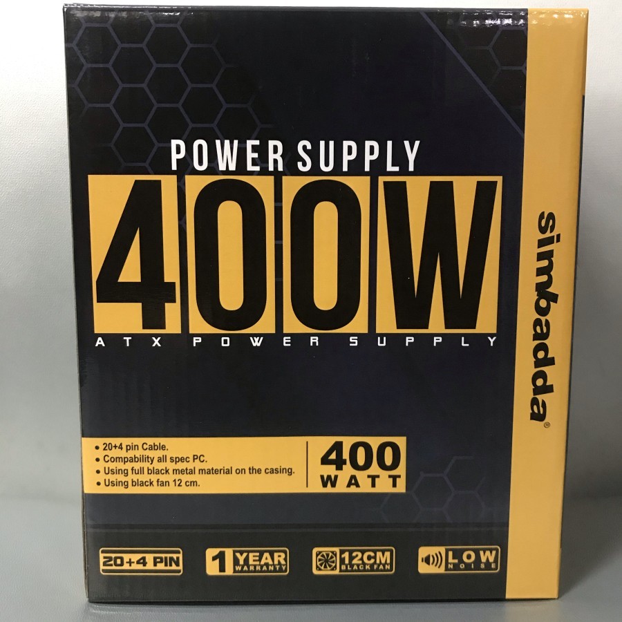 Power Supply Simbadda PS-400W 400 Watt Hitam ATX
