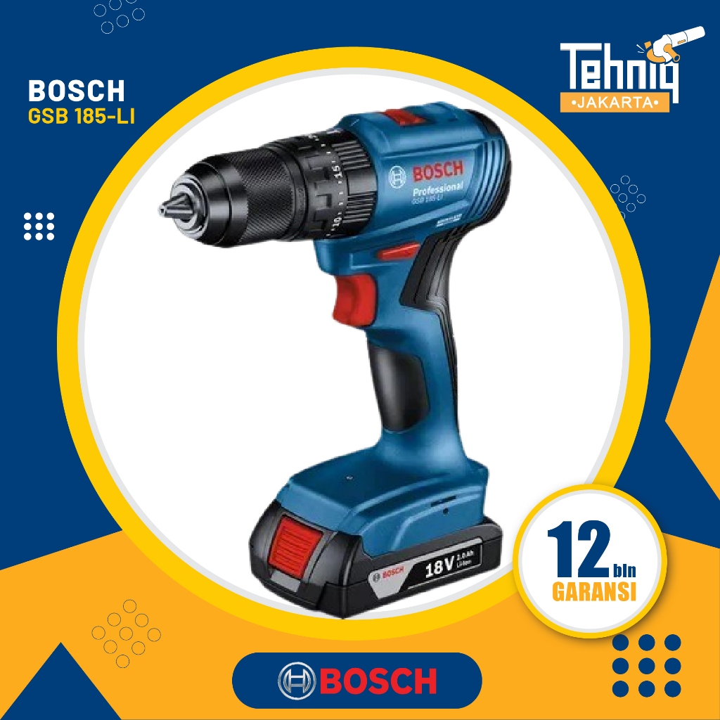 Cordless Driver Drill Bosch GSB 185-LI / Bosch GSB 185-LI Bor Obeng Baterai