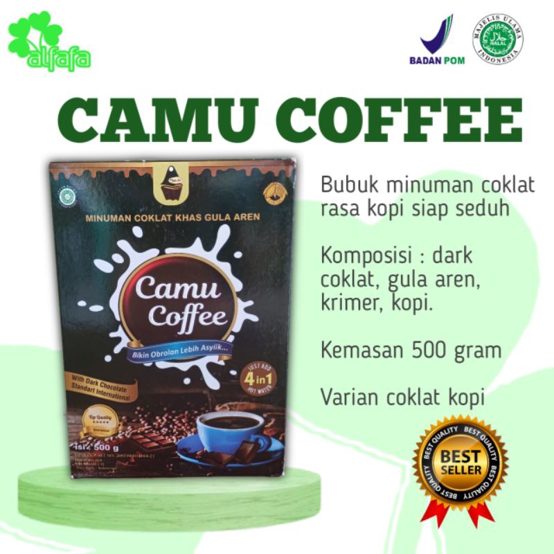 

CAMU COFFEE, Coklat Aren Mbah Uti, Bubuk minuman coklat rasa kopi, praktis dan alami, premium, siap seduh, 500 gram