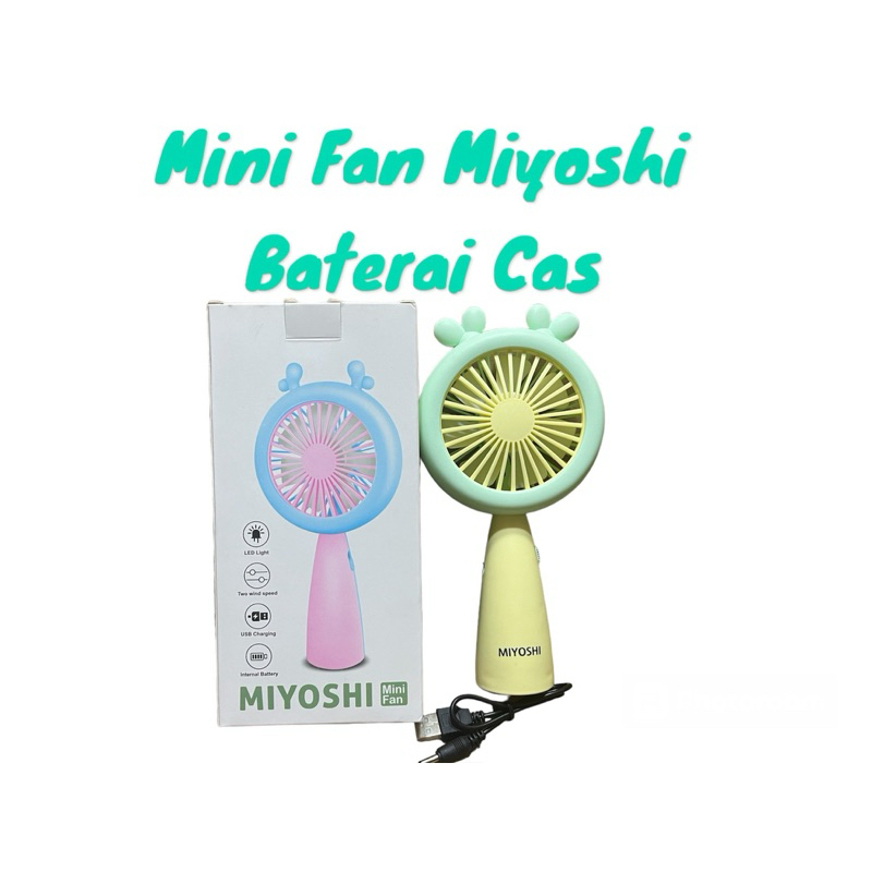 Kipas Angin Tangan Miyoshi Baterai Cas Mini Fan