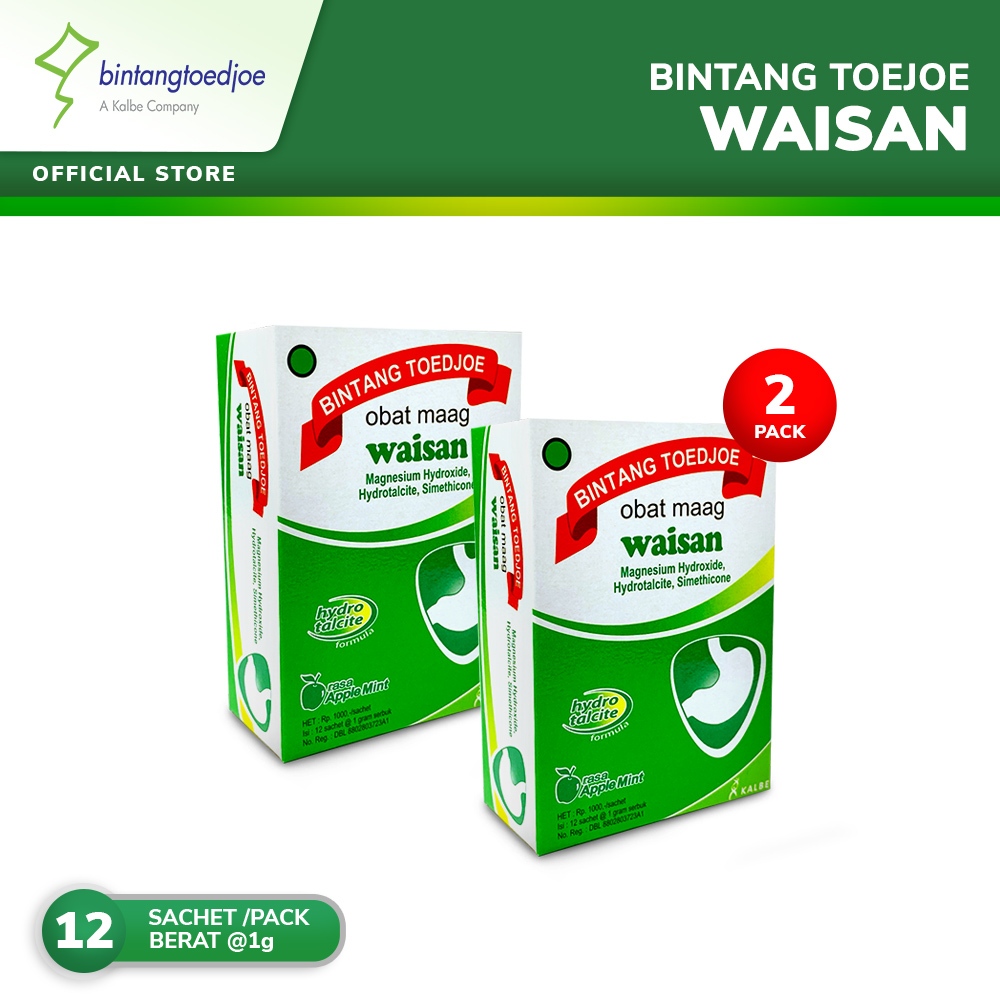 Bintang Toedjoe Obat Maag Waisan 2 Pack (24 Sachet)