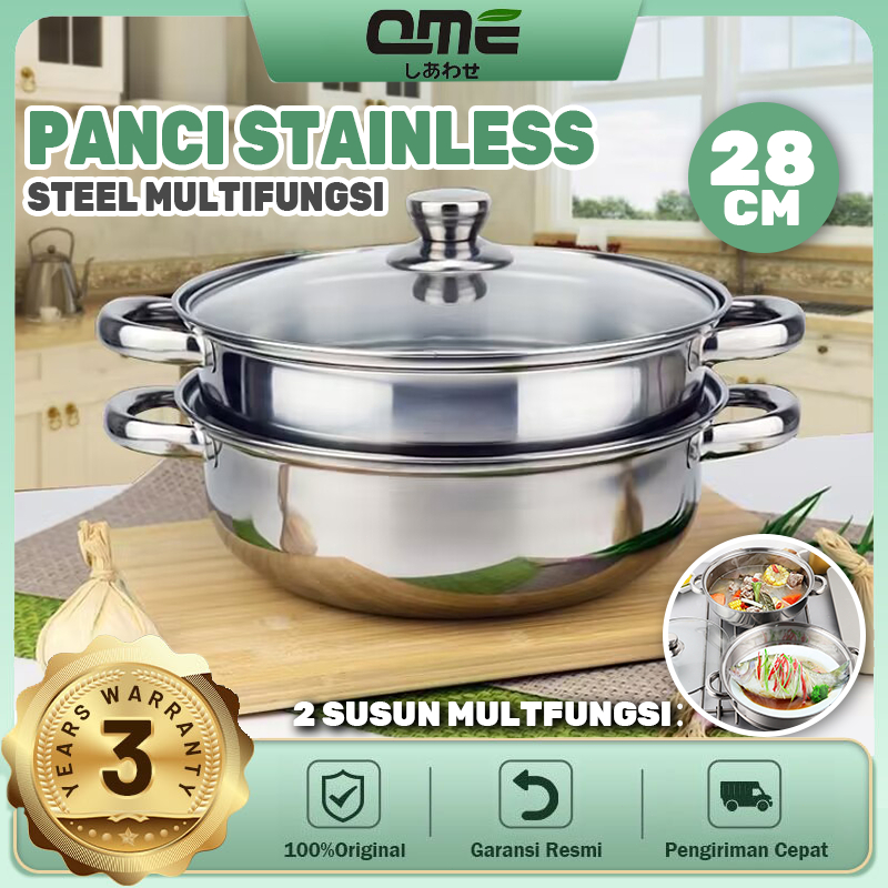[READYYY] QME PANCI STEAMER KUKUS STAINLESS 2 TINGKAT / PANCI STEAMER / PANCI STEAMER KUKUS