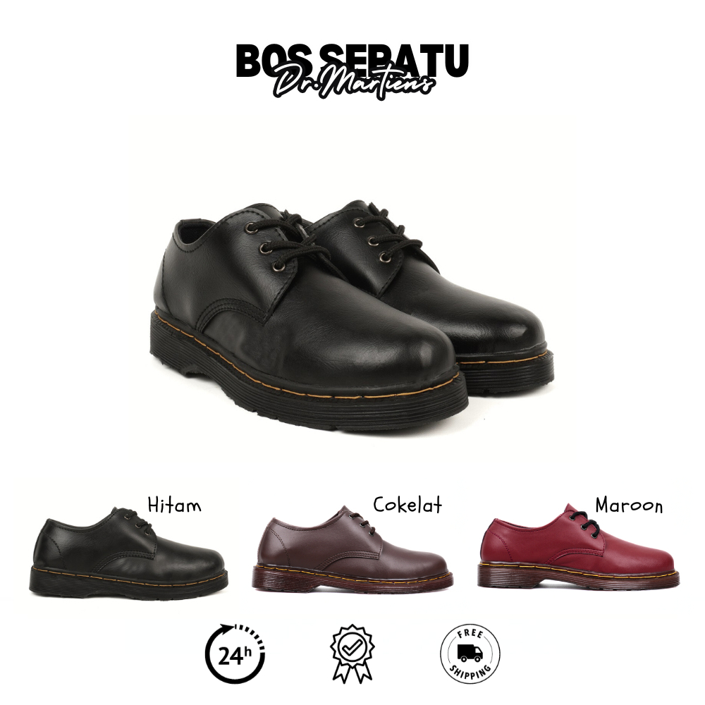 Sepatu Formal Docmart Pria Sepatu Oxford DM Pendek Sepatu Kerja Kasual Pantofel Terbaru