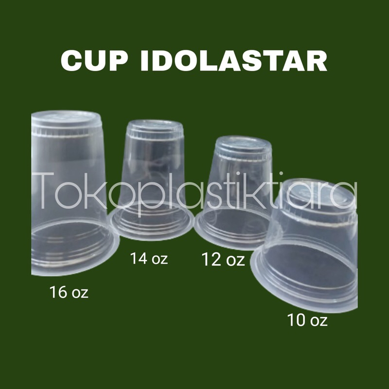 Gelas Plastik Cup 16oz 14oz 12oz 10oz [50Pcs] Idolastar