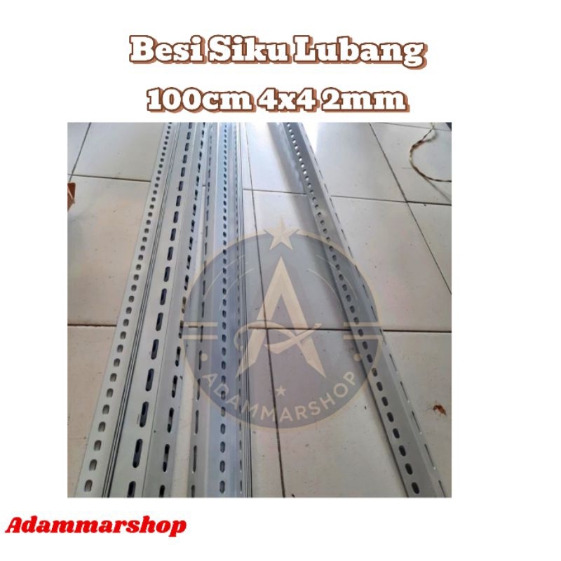 besi siku lubang 4x4 2 mm.100 cm