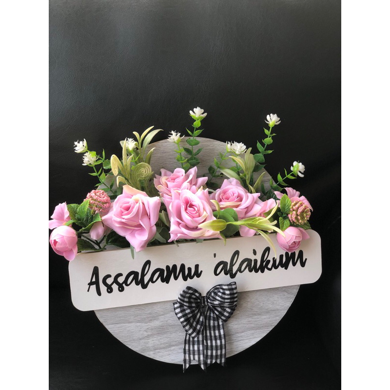 Hiasan Dinding Pintu Salam / Hiasan pintu Assalamualaikum /Vas bunga Bulat