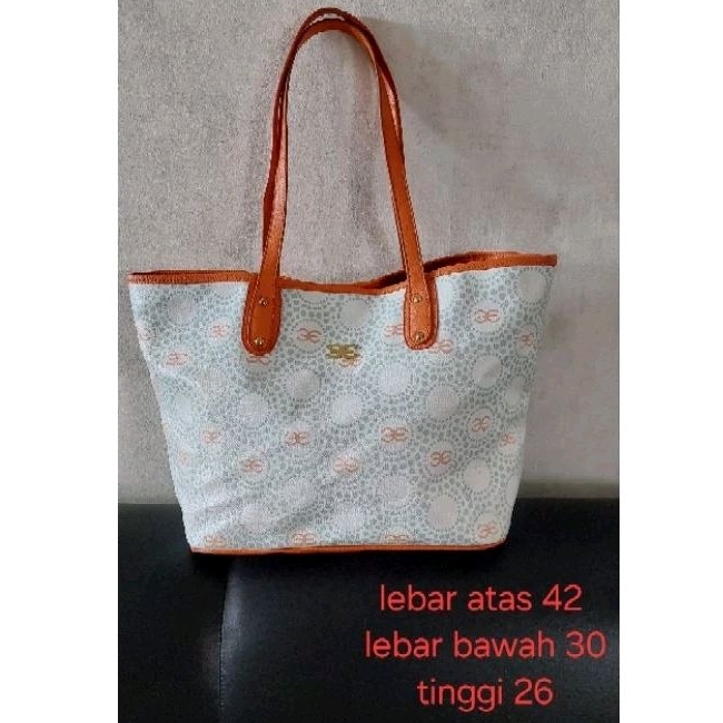 Esq by esquire tote bag wanita mix kulit asli like new