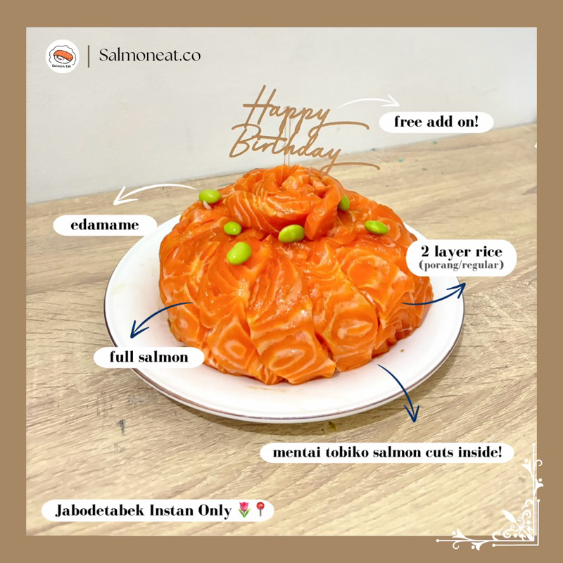 

Salmon Sashimi Cake | Full Fresh Salmon