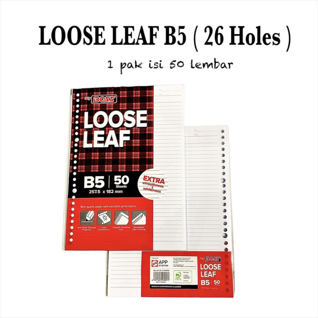 

Loose Leaf / Isi Kertas Binder Garis B5 (Pak)