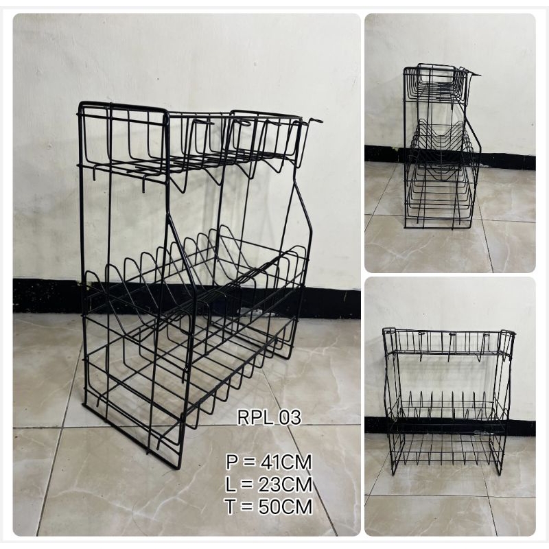 RPL 03 HITAM/RAK PIRING MINIMALIS/RAK DAPUR