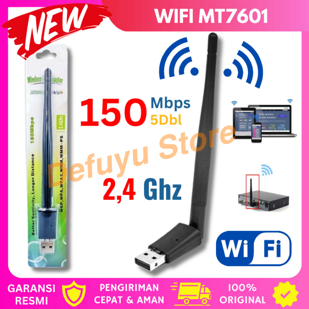 Defuyu USB WIFI DONGLE MT7601 / SET TOP BOX / TV DIGITAL / LAPTOP / ADAPTER ANTENA WIFI