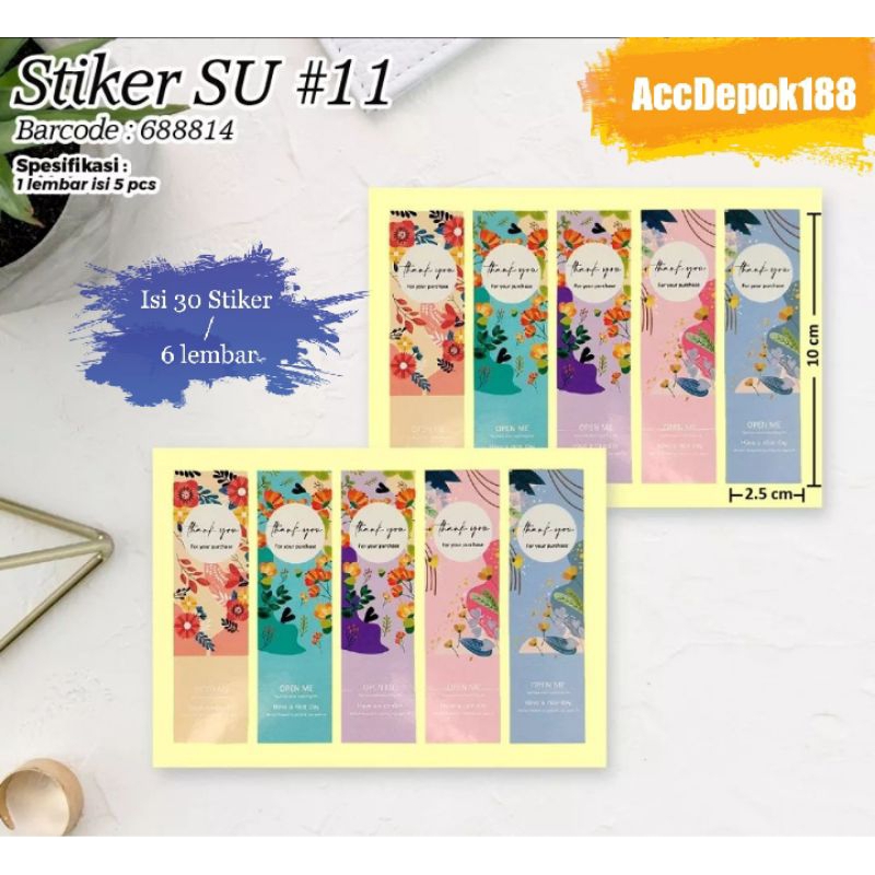 

( 30 PCS ) STIKER LABEL SEGEL OPEN ME & THANK YOU / MOTIP U/ CUP GELAS