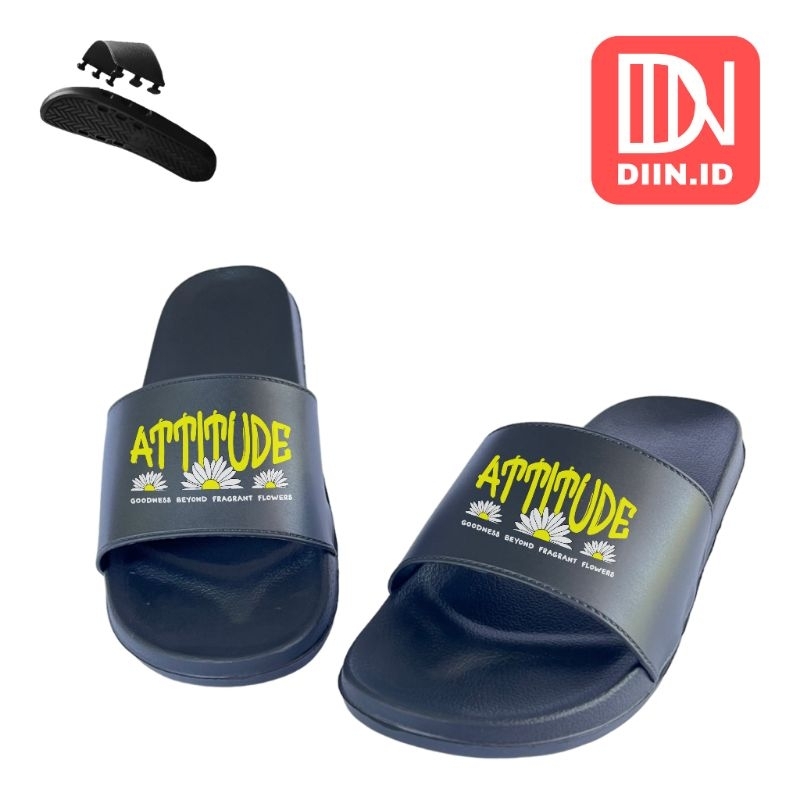 Sandal Slide Slop Pria Wanita Sandal Slop Eva Phylon Attitude Upper Loke Sistem Karet