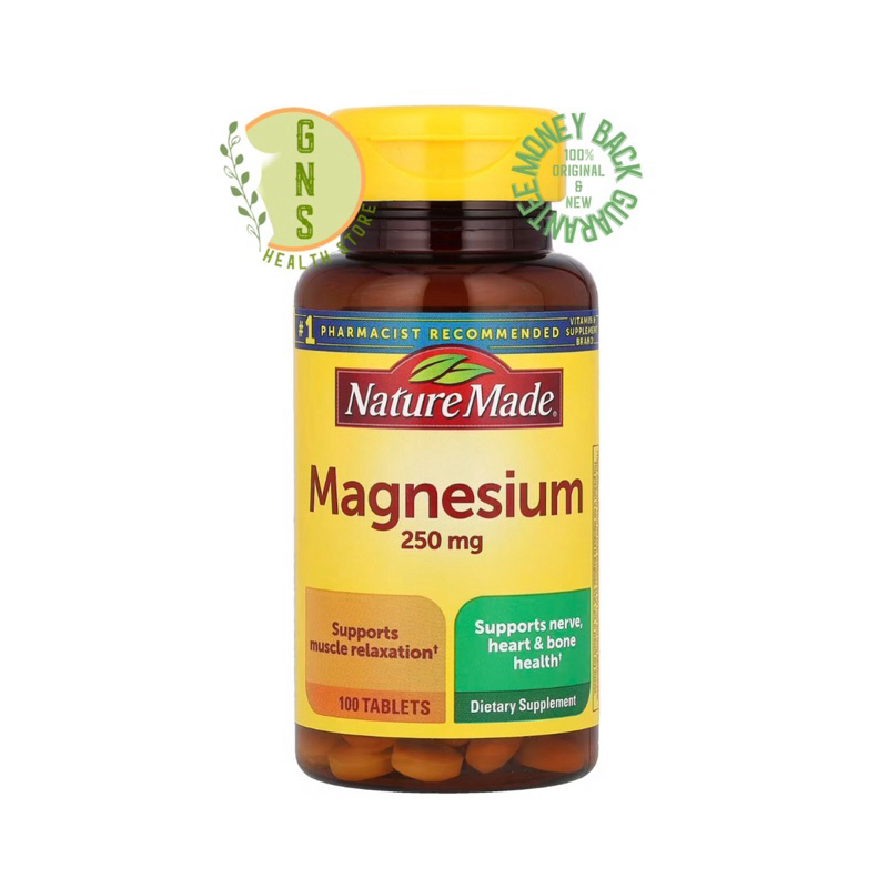 Nature Made Magnesium 250 mg 100 Tablets Made in USA