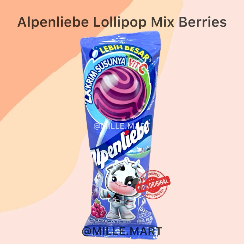 

[Per pcs] ALPENLIEBE LOLLIPOP RASA MIX BERRIES 10.5GR