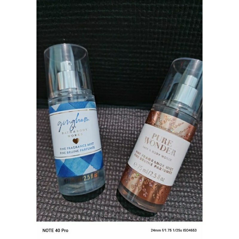 travel size BBW body mist, lotion, body cream