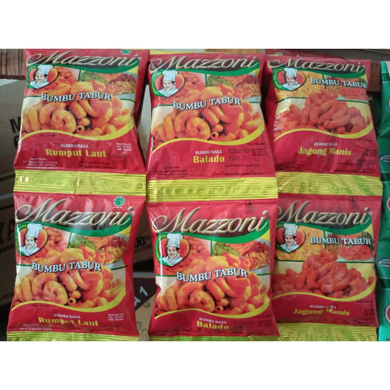 

MAZZONI BUMBU BALADO/JAGUNG MANIS/RUMPUT LAUT/BALADO EXTRA PEDAS