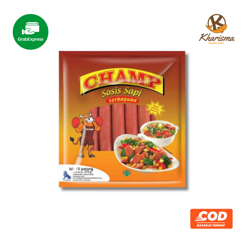 

Champ Sosis Sapi Frozen Food 375g (Area Sumbar) Kharisma Frozenmart